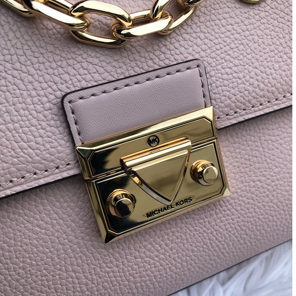 Michael kors serena pebbled leather small handbag satchel Pink gold hardware - Picture 4 of 11